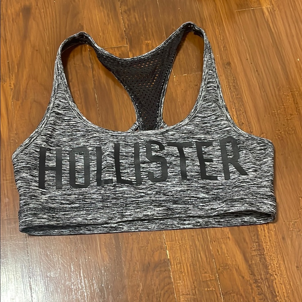 Hollister Gray Black Sports Bra